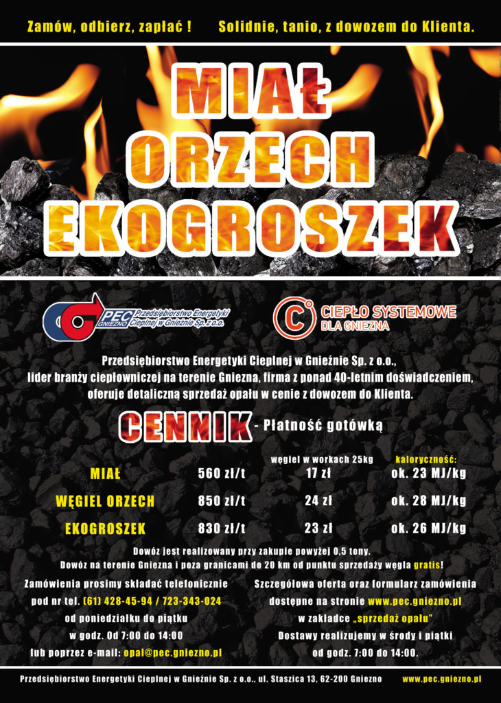 X 2018 sprzedaż opału MIAŁ-ORZECH-EKOGROSZEK